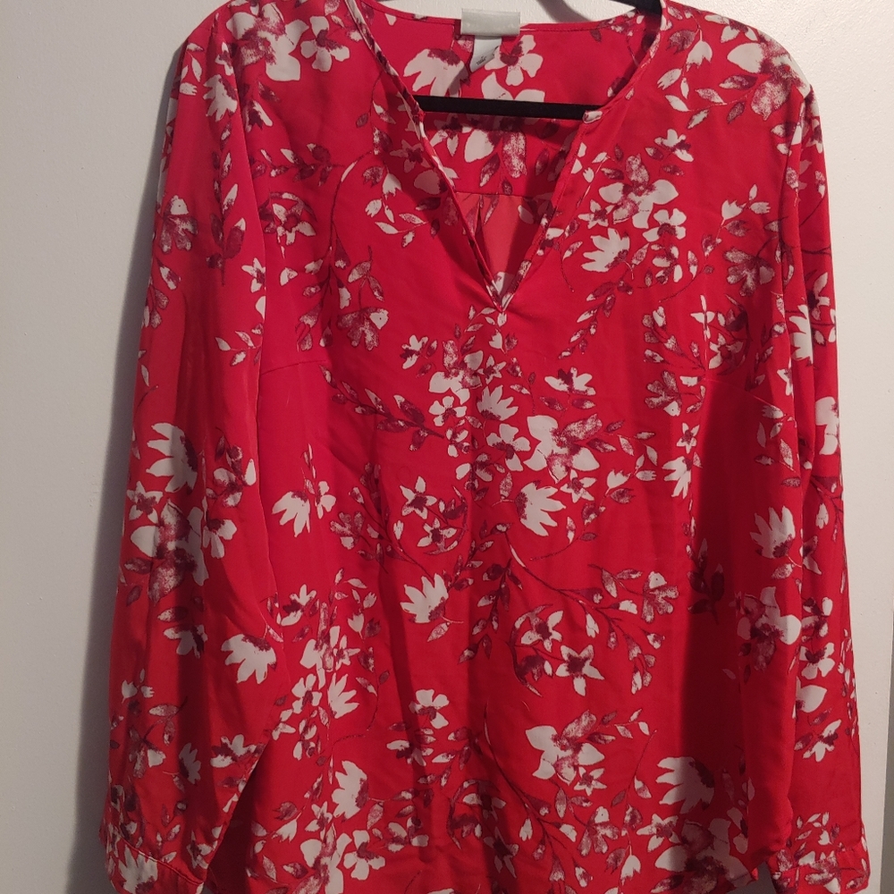 Floral Red Women's Top